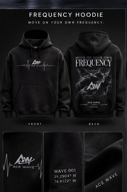 Frequency Hoodie front and back concept